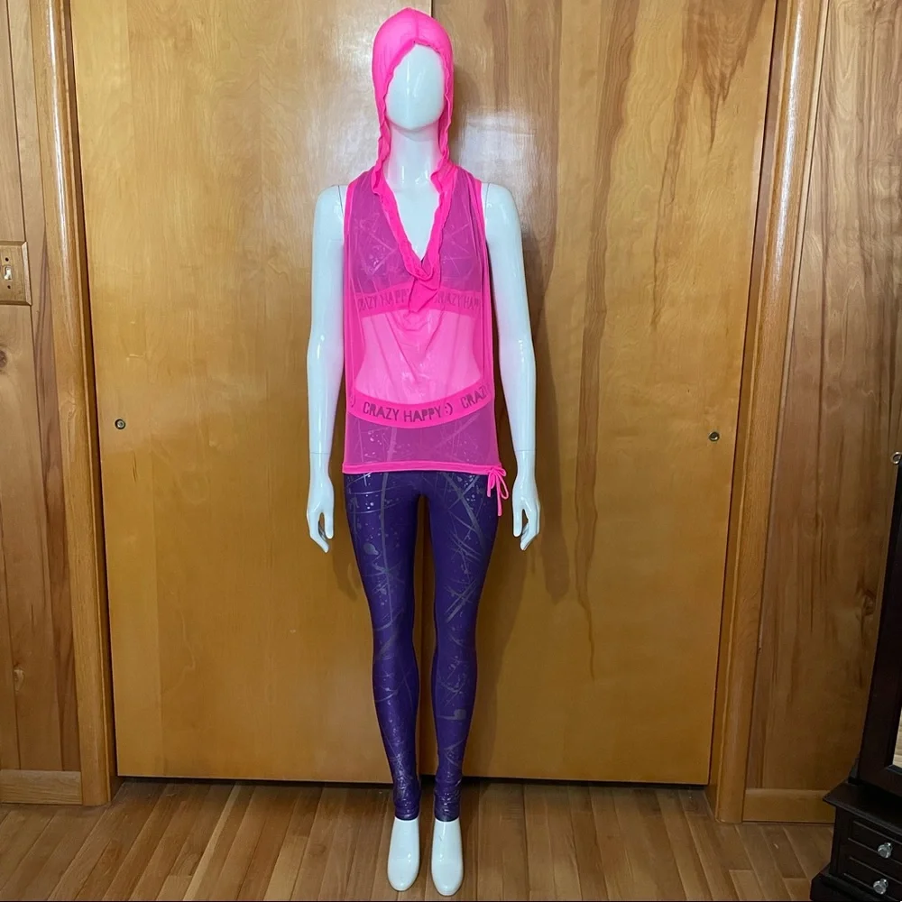 Rare Zumba Sports Bra - Medium Leggings - Small Tank - XS/S Set Hood Mesh - Picture 1 of 16